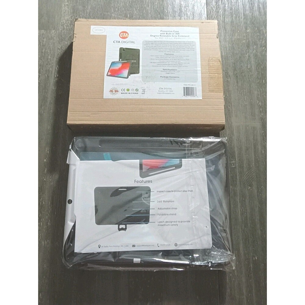 CTA Digital Protective Case 360° rotatable grip kickstand for Ipad 10.9 Pro 11 C